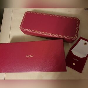 Authentic Cartier Red Bracelet Jewelry Box Set